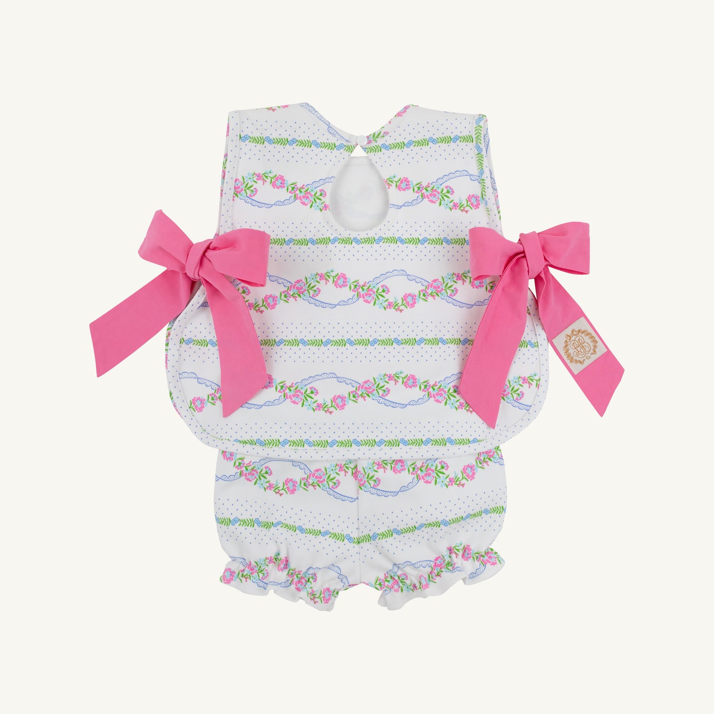 Beaufort Bonnet Talbott Tie Side - Garrison Garlands & Winter Park Pink