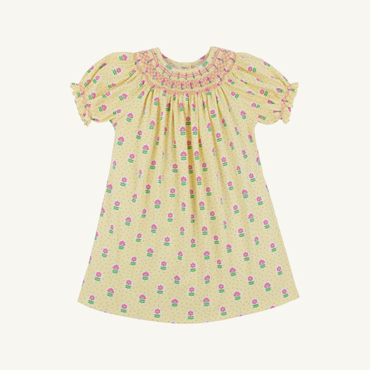 Beaufort Bonnet Sandy Smocked Dress - Fairway Floral & Winter Park Pink
