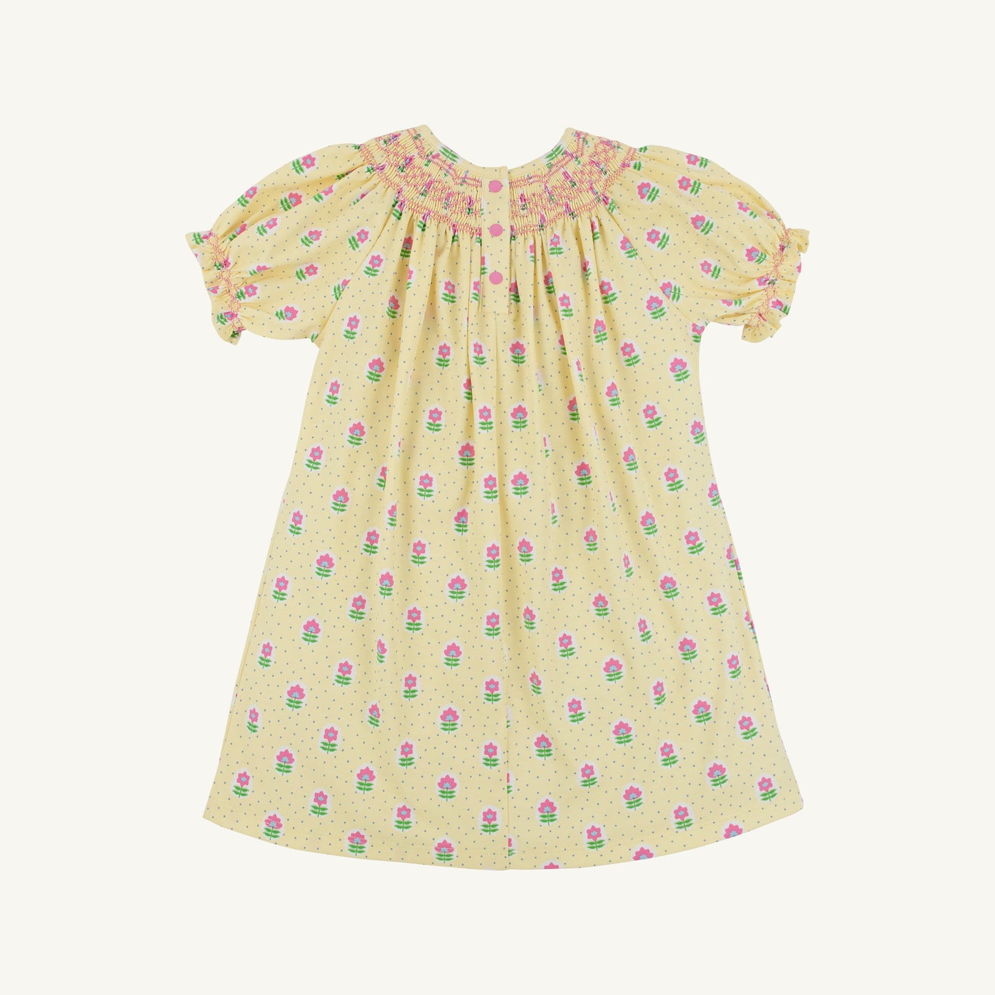 Beaufort Bonnet Sandy Smocked Dress - Fairway Floral & Winter Park Pink