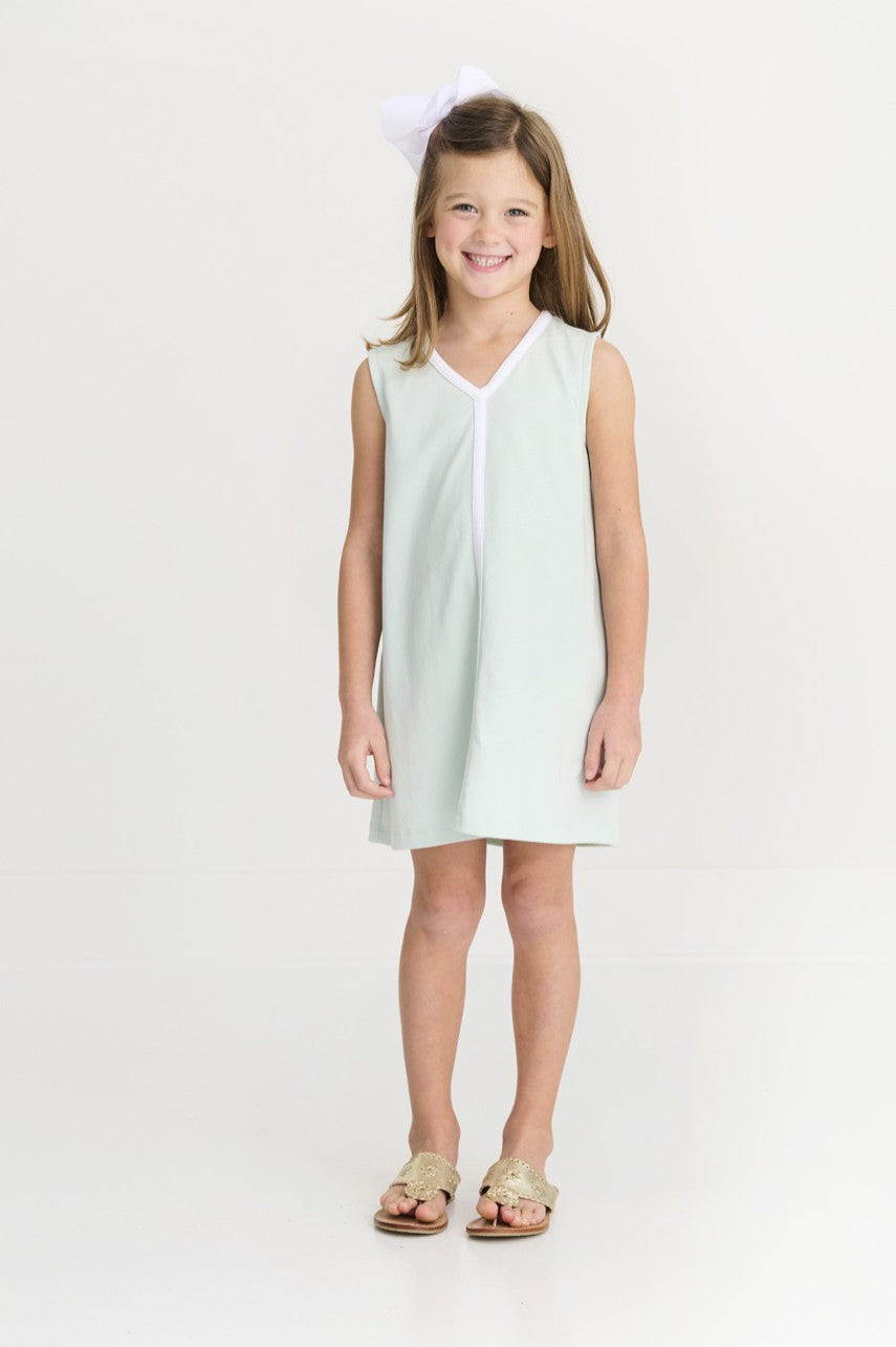 Beaufort Bonnet Daisy Dress - Old Greenwich Green & Worth Avenue White