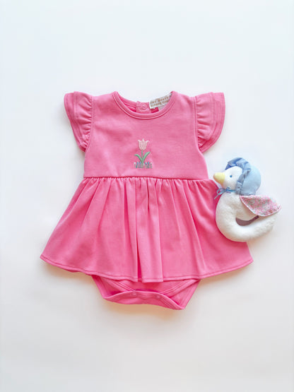 Beaufort Bonnet Daisy's Diaper Cover Dress - Romany Rose & Tulip Embroidery