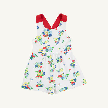 Beaufort Bonnet Reagan Romper - Biltmore Blooms (Buckhead Blue)
