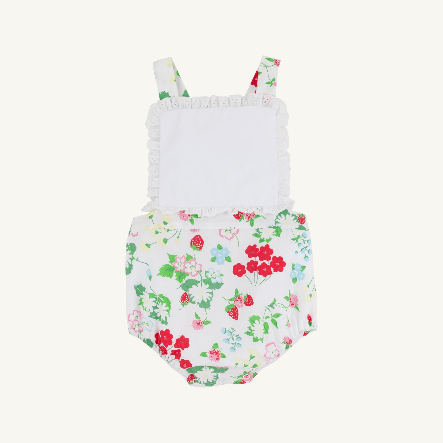Beaufort Bonnet Sally Sunsuit - Berry Sweet & Worth Avenue White