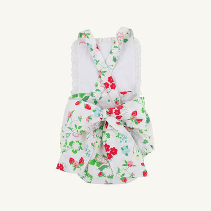 Beaufort Bonnet Sally Sunsuit - Berry Sweet & Worth Avenue White