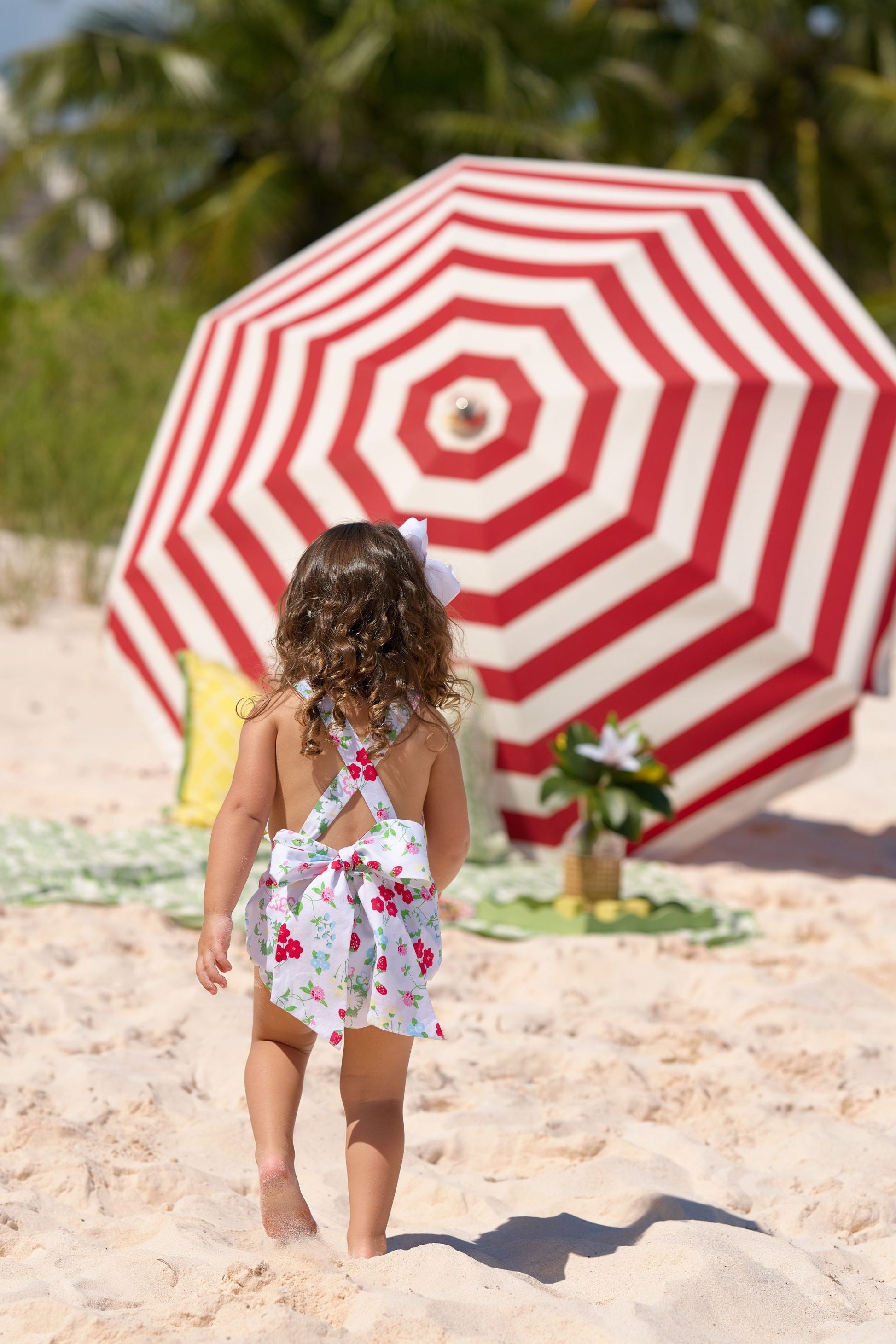 Beaufort Bonnet Sally Sunsuit - Berry Sweet & Worth Avenue White