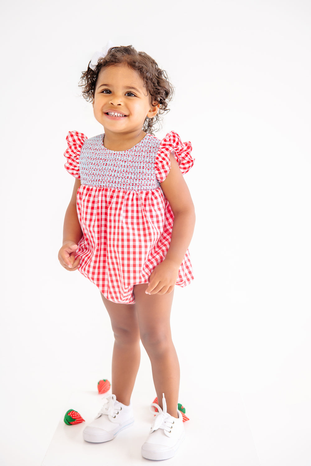 Beaufort Bonnet Angel Sleeve Daphne Belle Bubble - Richmond Red Gingham
