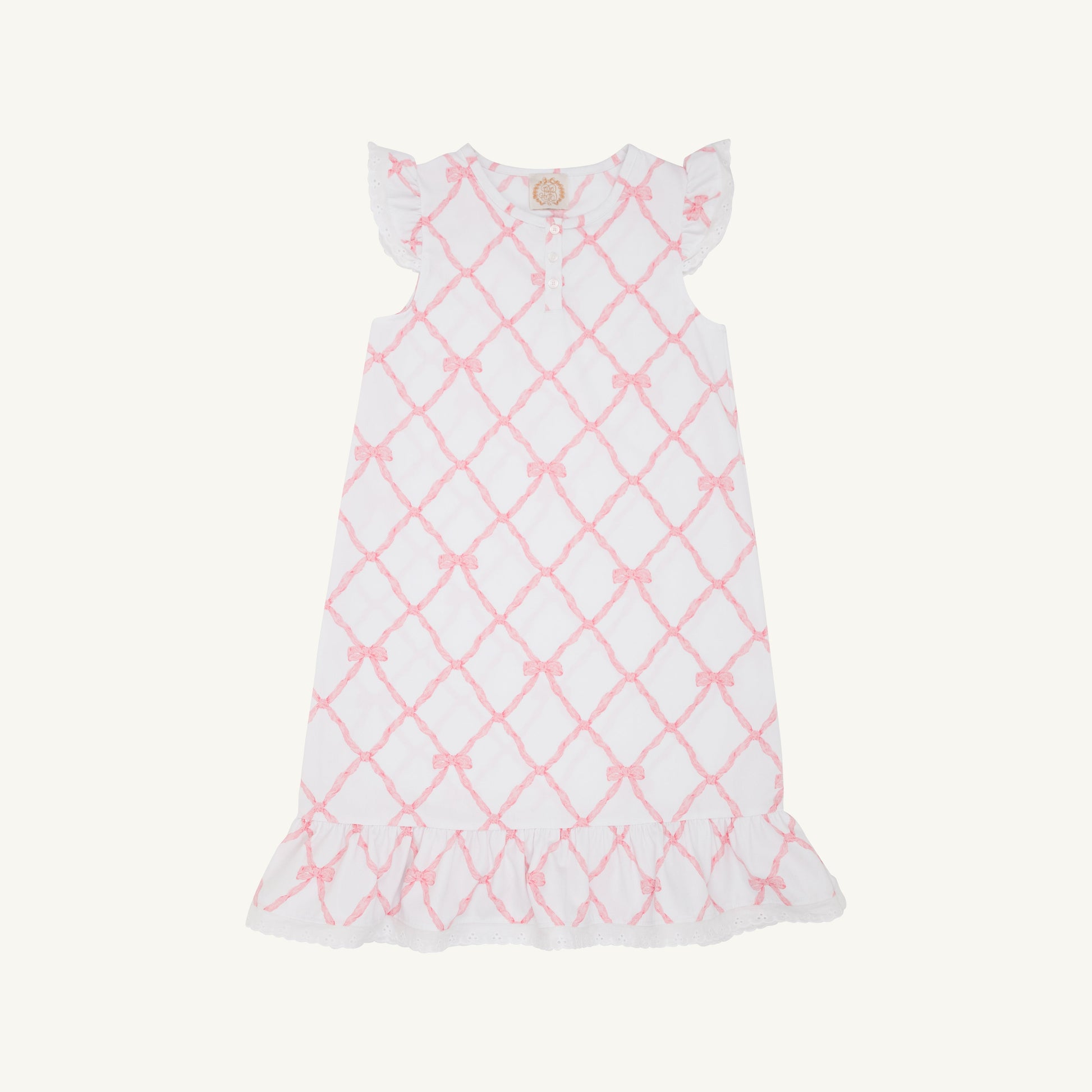 Beaufort Bonnet Marnie Morning Gown - Belle Meade Bow & White Eyelet