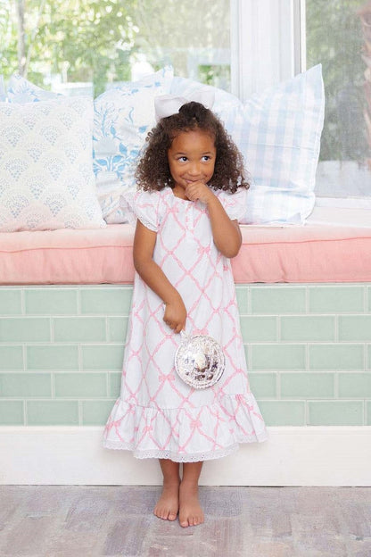 Beaufort Bonnet Marnie Morning Gown - Belle Meade Bow & White Eyelet