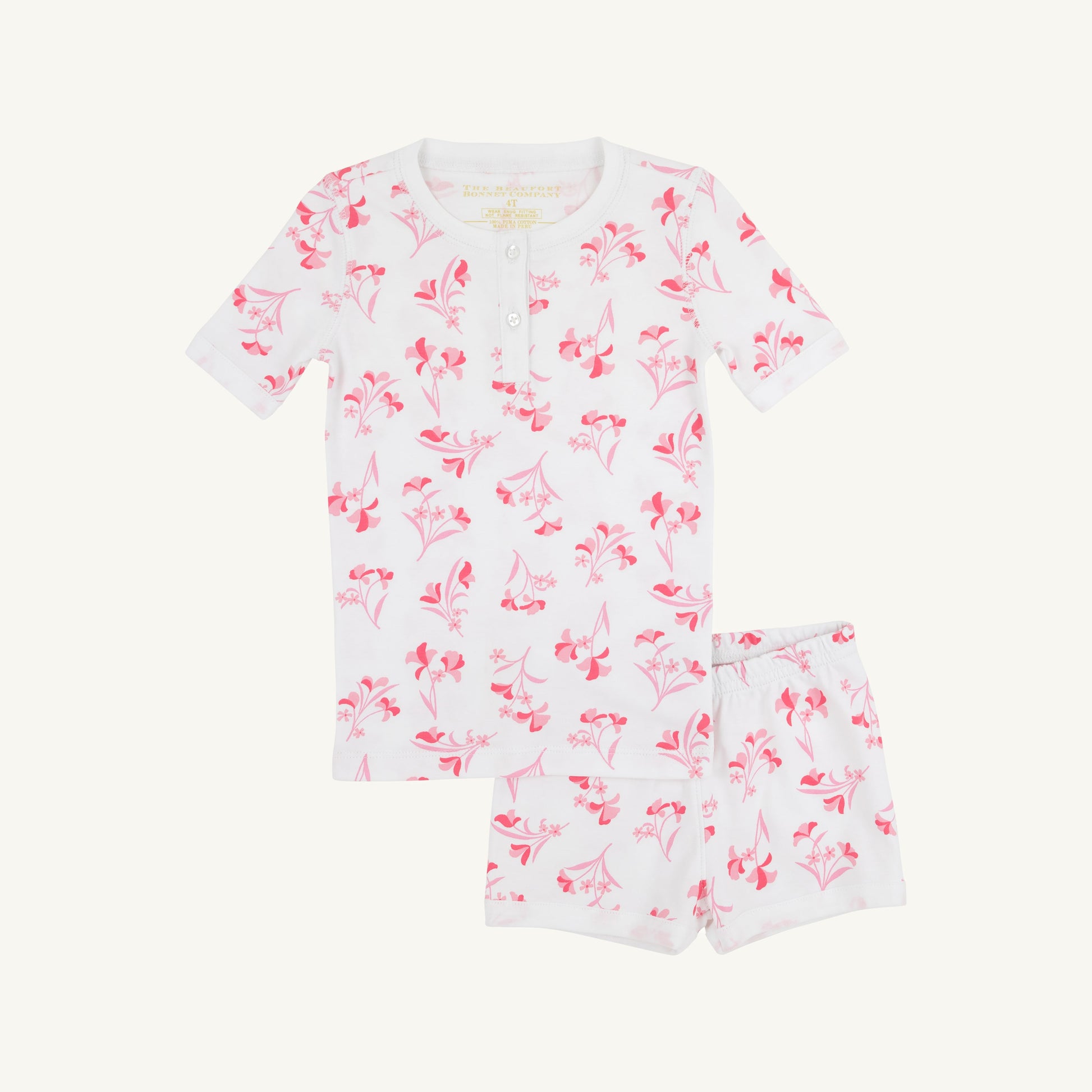 Beaufort Bonnet Sara Jane's Short Set - Fontaine Floral & Worth Avenue White