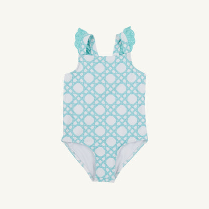 Beaufort Bonnet Long Bay Bathing Suit - Catamaran Cane & Edisto Egg Blue