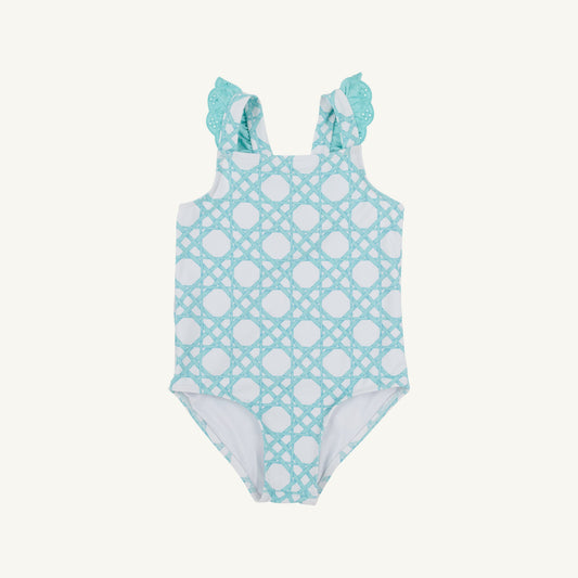 Beaufort Bonnet Long Bay Bathing Suit - Catamaran Cane & Edisto Egg Blue