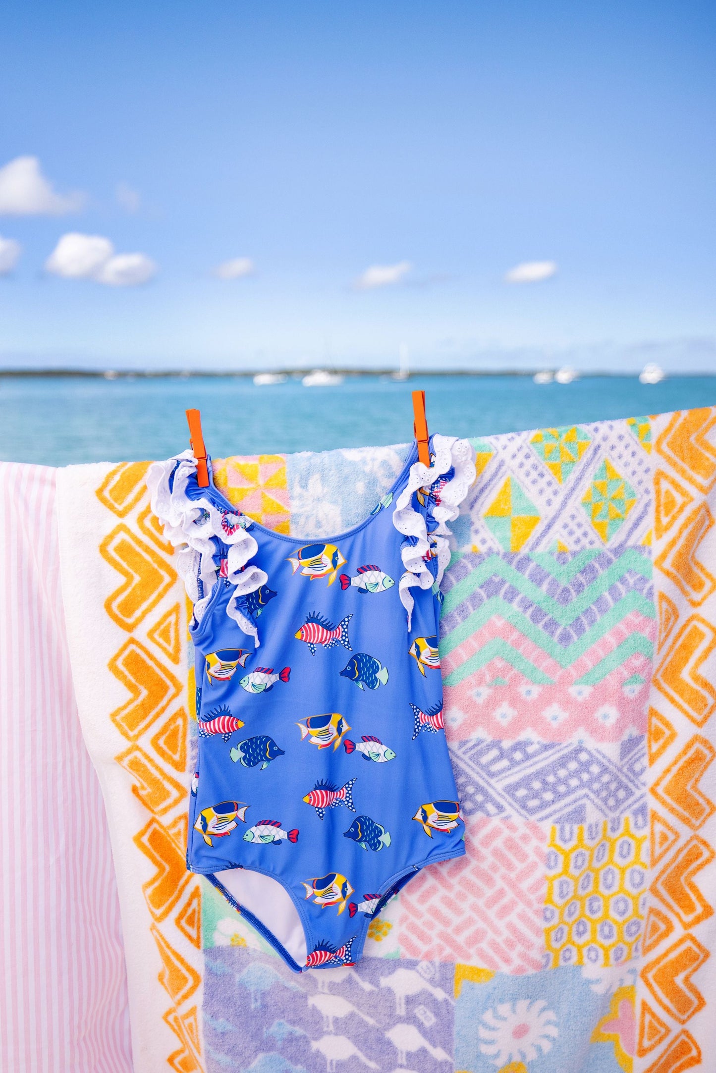 Beaufort Bonnet Ruehling Ruffle Bathing Suit - Here Fishy Fishy