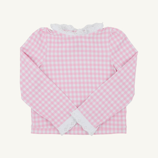 Beaufort Bonnet Winnie's Wave Spotter Swim Shirt - Pink Greenbrier Gingham