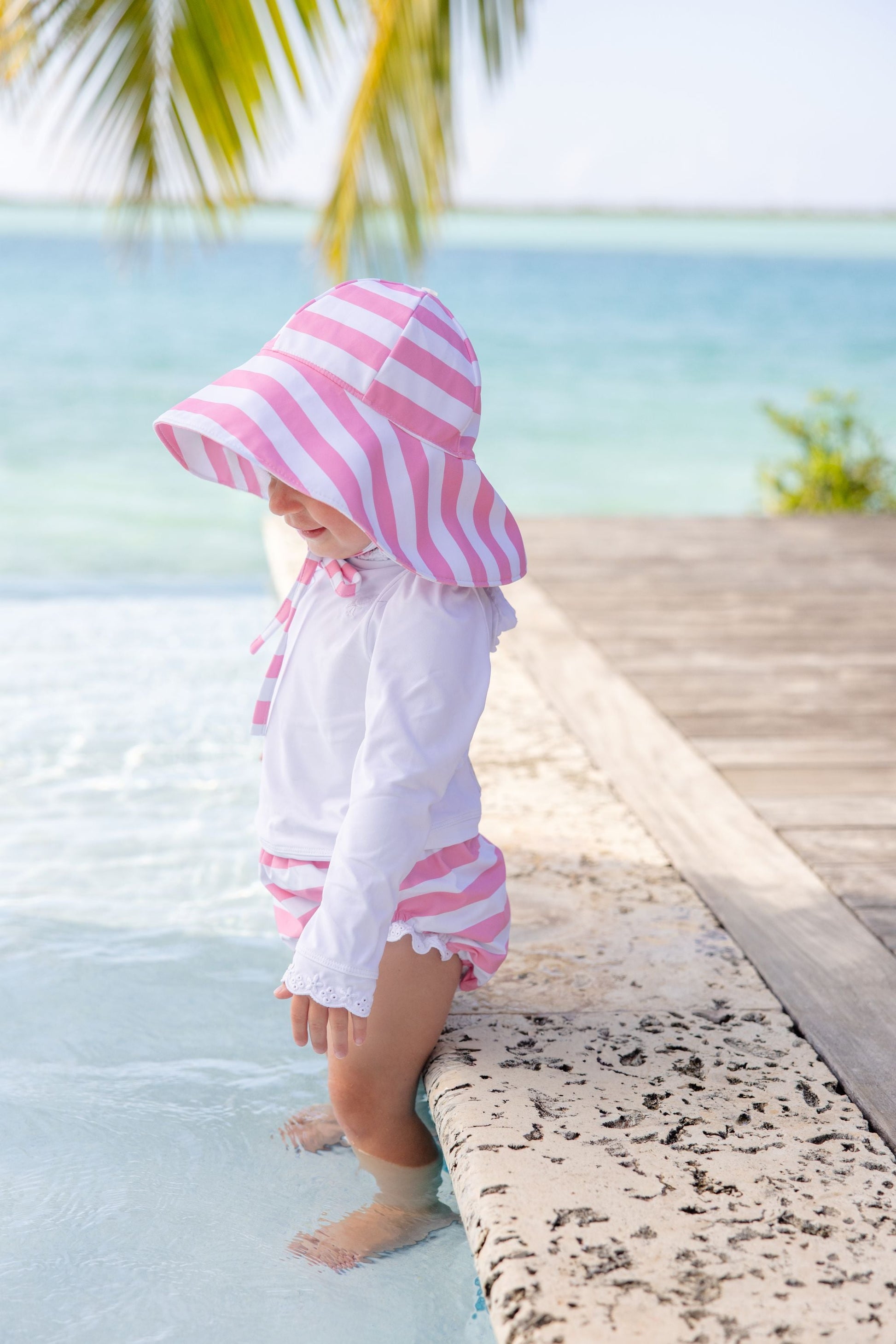 Beaufort Bonnet Cissy Sunhat - Caicos Cabana Stripe (Hamptons Hot Pink)