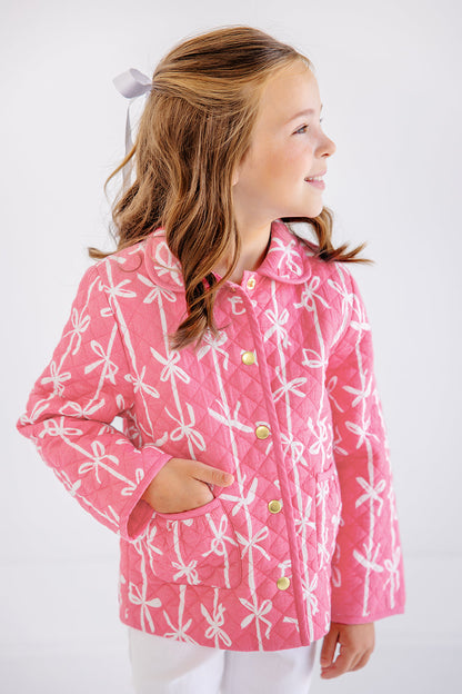 Beaufort Bonnet Kendall Quilted Coat - Braselton Bows (Romany Rose)