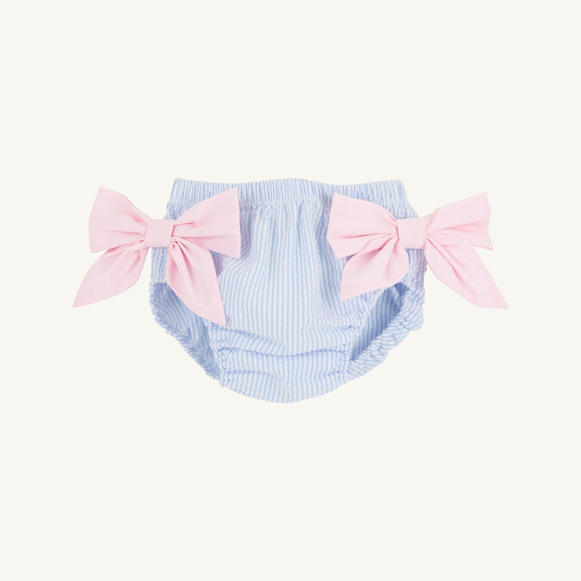 Beaufort Bonnet Bow Bottom Bloomer - Breakers Blue Seersucker