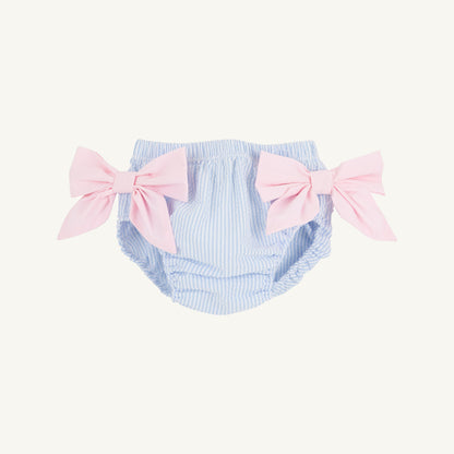 Beaufort Bonnet Bow Bottom Bloomer - Breakers Blue Seersucker