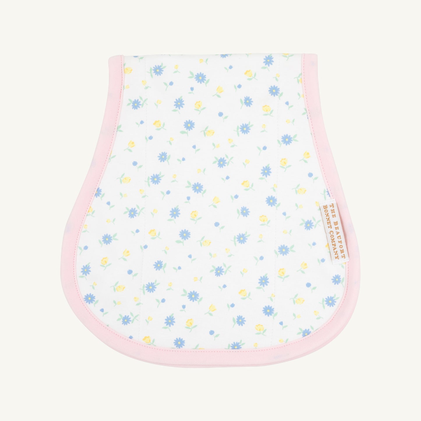 Beaufort Bonnet Burp Cloth - Dunwoody Daisy & Palm Beach Pink