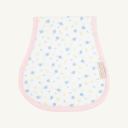 Beaufort Bonnet Burp Cloth - Dunwoody Daisy & Palm Beach Pink