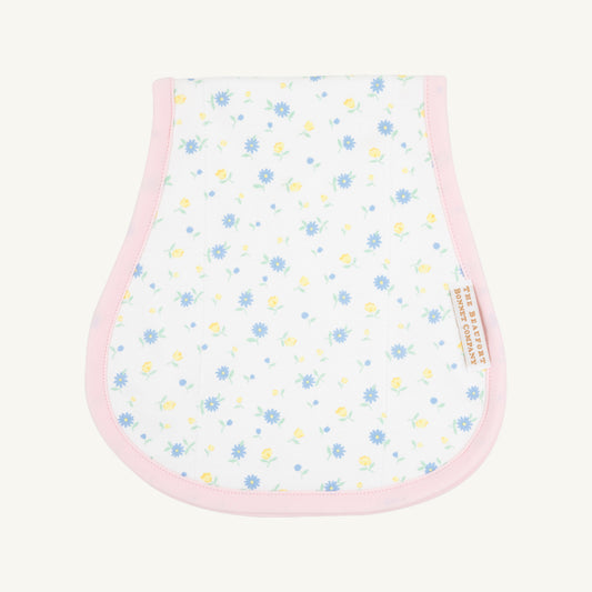 Beaufort Bonnet Burp Cloth - Dunwoody Daisy & Palm Beach Pink