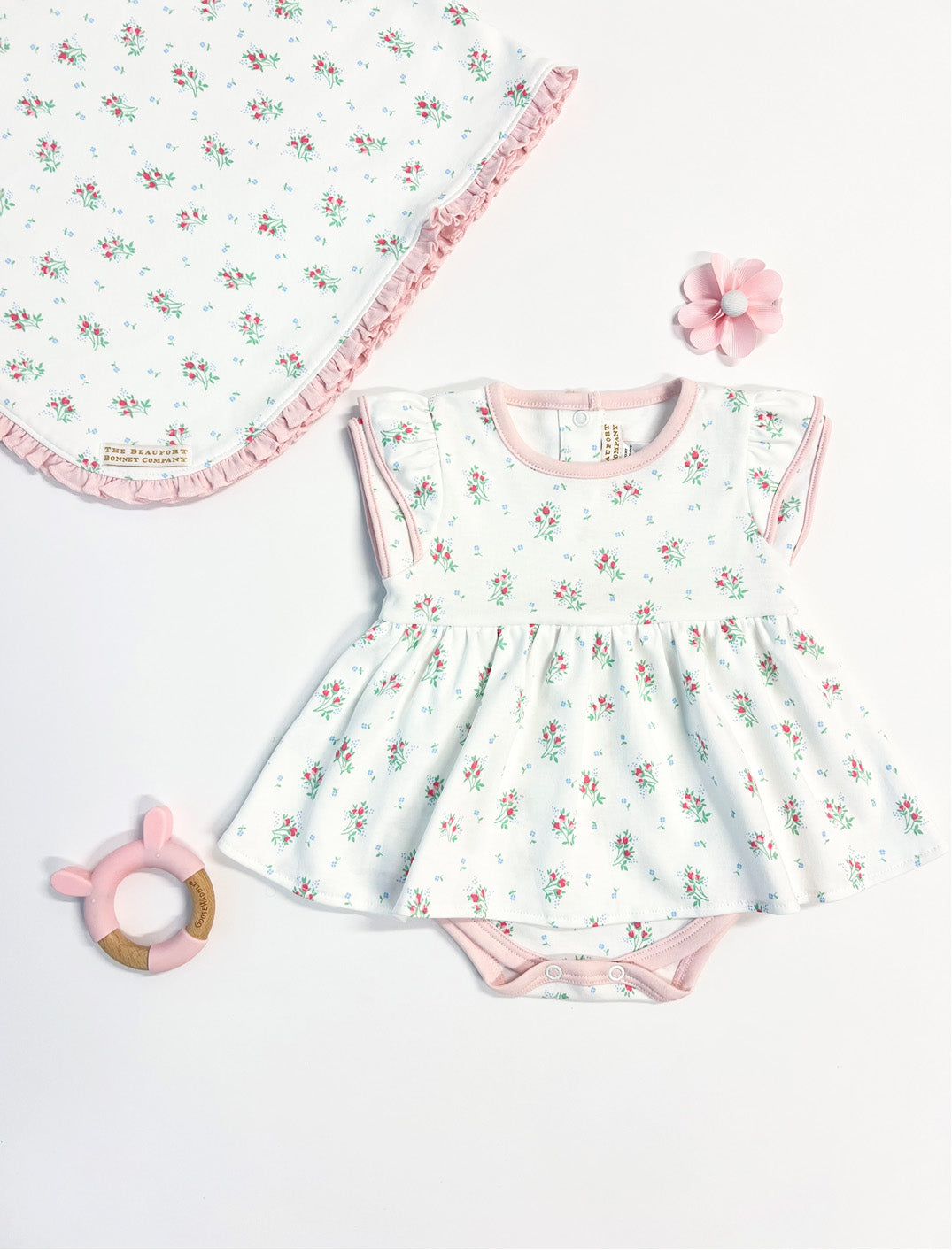 Beaufort Bonnet Baby Blanket - Lancaster Gate Garden & Palm Beach Pink