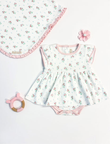 Beaufort Bonnet Baby Blanket - Lancaster Gate Garden & Palm Beach Pink