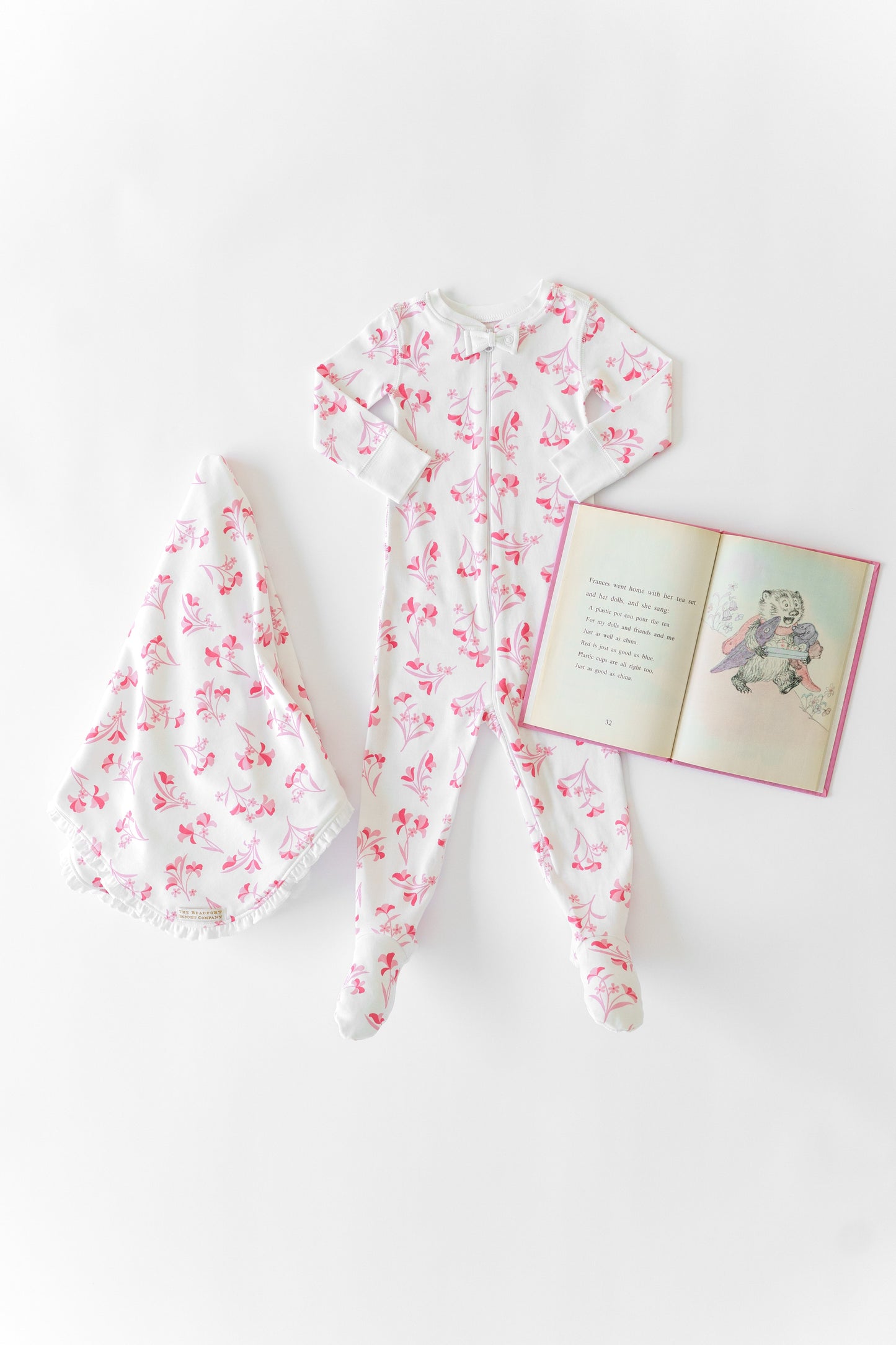 Beaufort Bonnet Baby Blanket - Fontaine Floral & Worth Avenue White