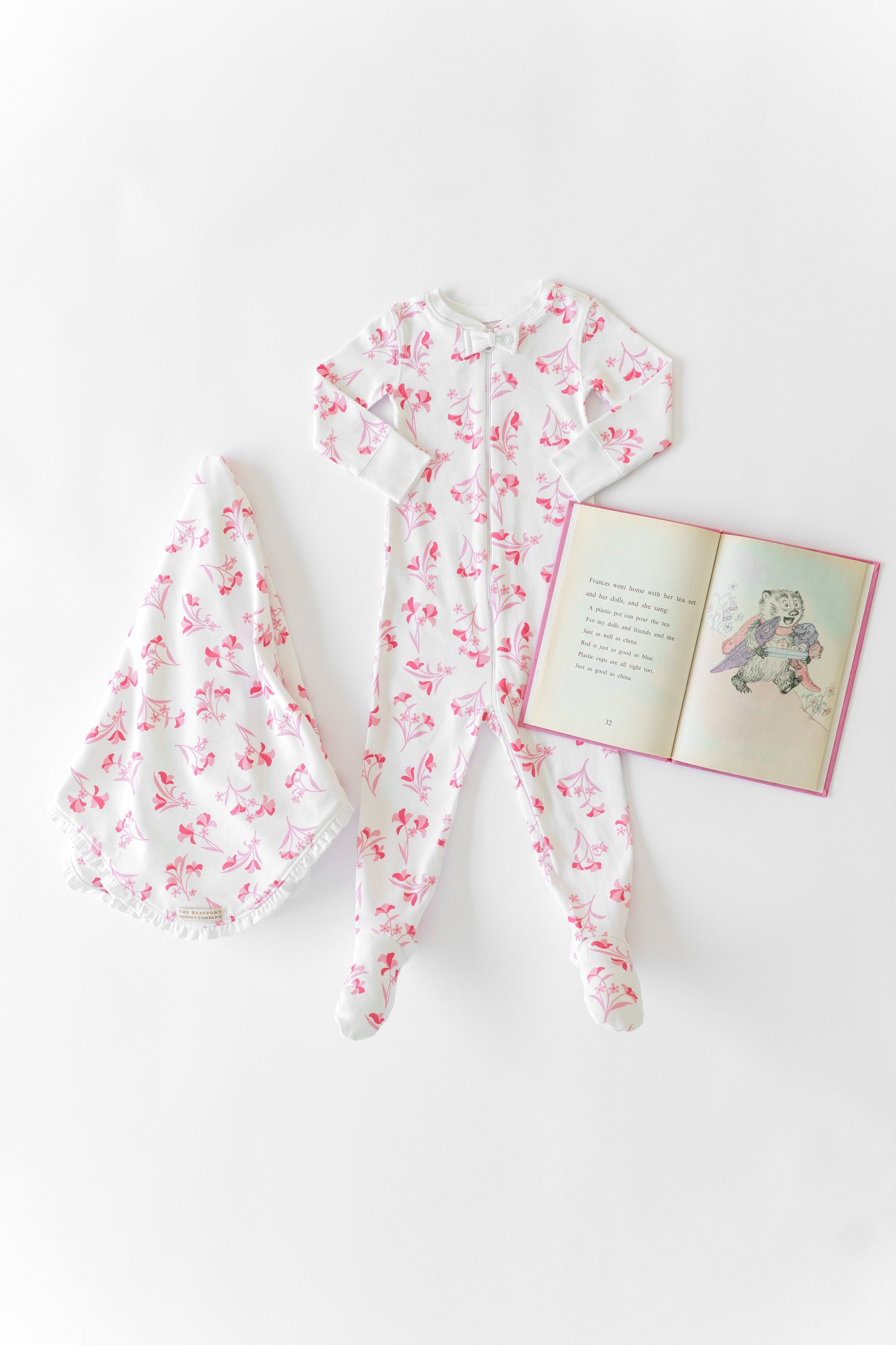 Beaufort Bonnet Baby Blanket - Fontaine Floral & Worth Avenue White