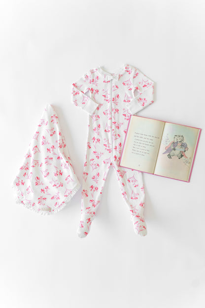 Beaufort Bonnet Baby Blanket - Fontaine Floral & Worth Avenue White