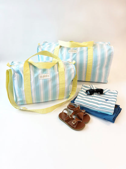 Beaufort Bonnet Logan's Long Weekend Bag - Belhaven Blue Ticking Stripe