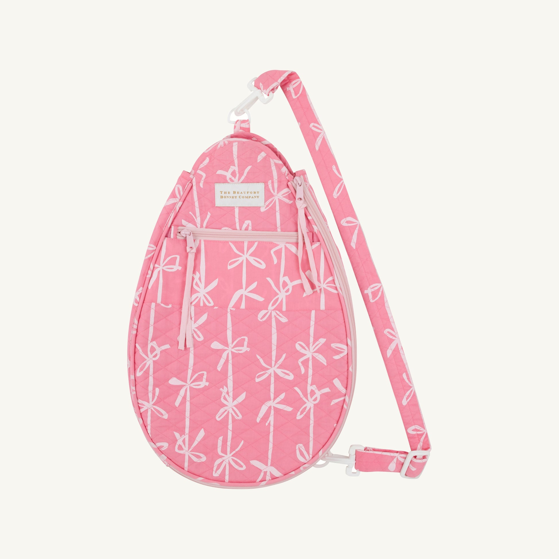 Beaufort Bonnet Tennis Racket Cover - Braselton Bows (Romany Rose)