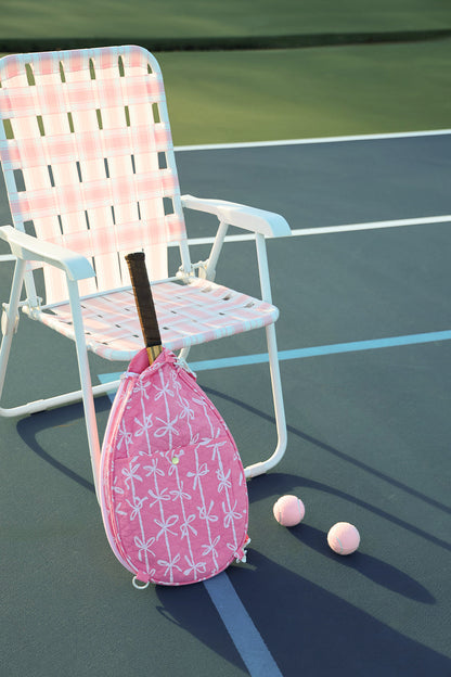 Beaufort Bonnet Tennis Racket Cover - Braselton Bows (Romany Rose)