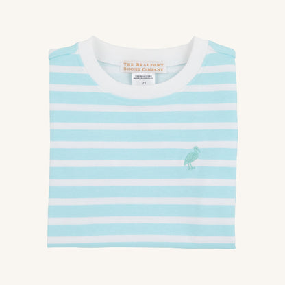 Beaufort Bonnet Carter Crewneck - Edisto Egg Blue Stripe & Turks Teal Stork