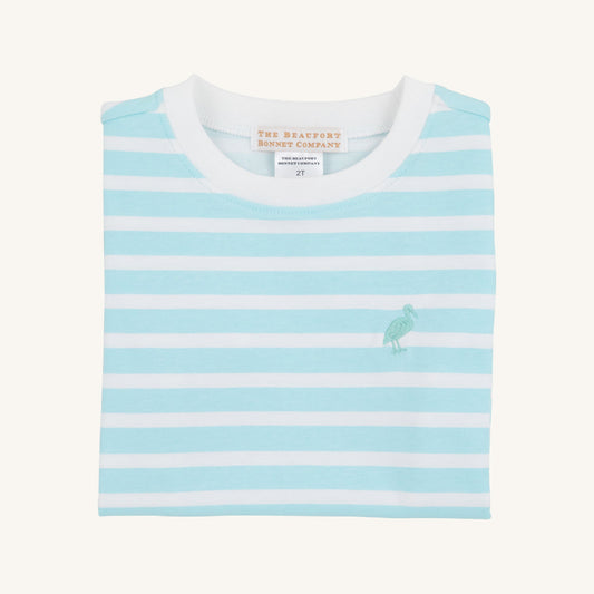 Beaufort Bonnet Carter Crewneck - Edisto Egg Blue Stripe & Turks Teal Stork
