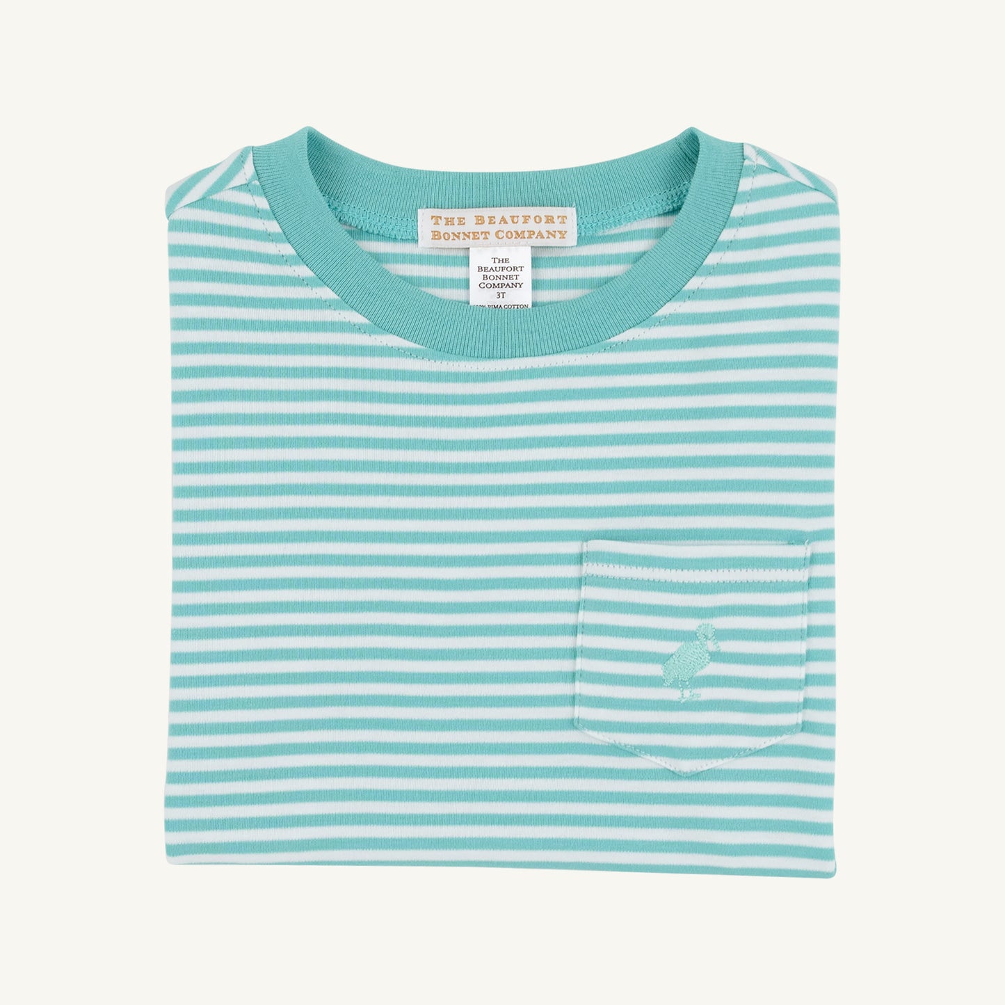 Beaufort Bonnet Carter Crewneck - Turks Teal Stripe & Turks Teal Stork