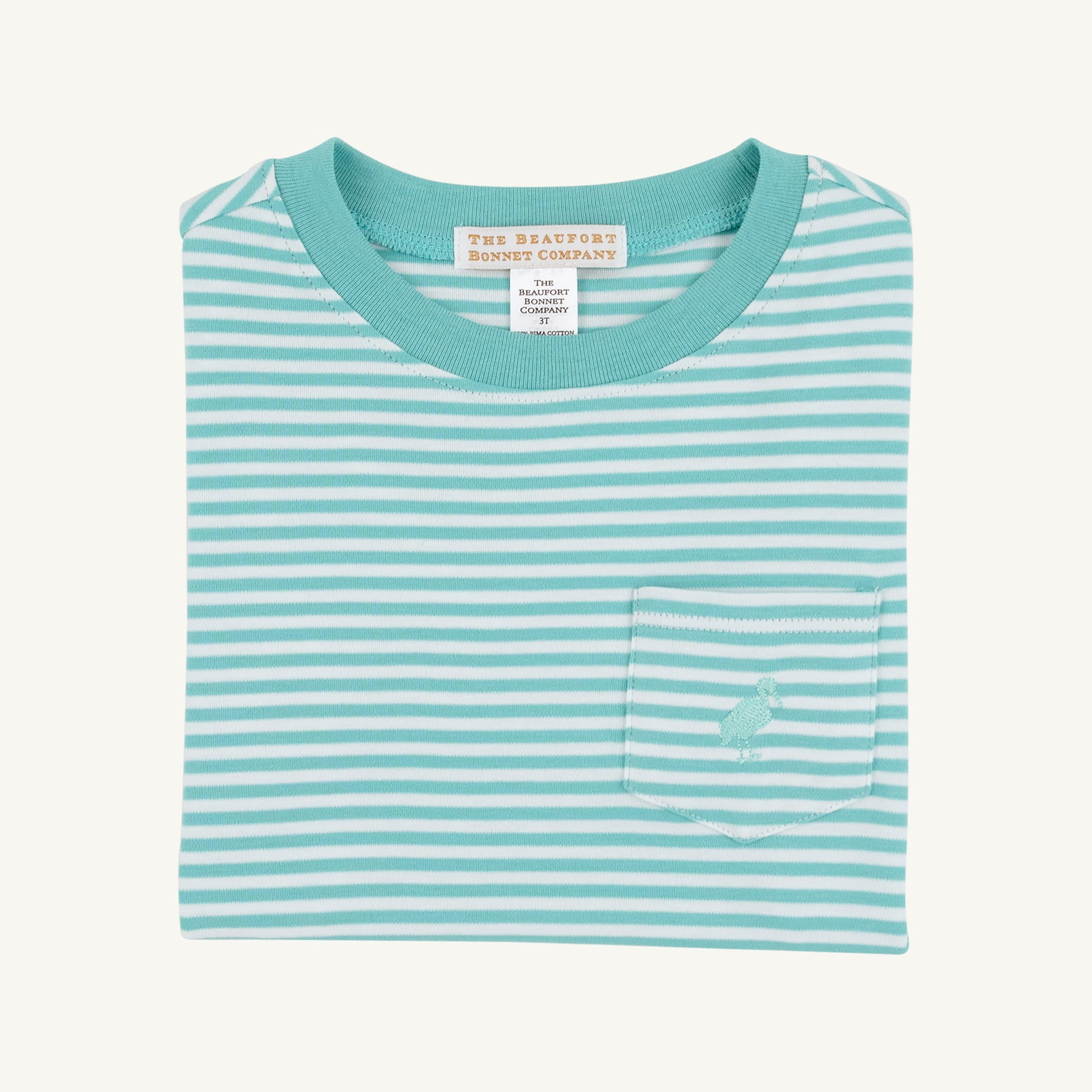 Beaufort Bonnet Carter Crewneck - Turks Teal Stripe & Turks Teal Stork