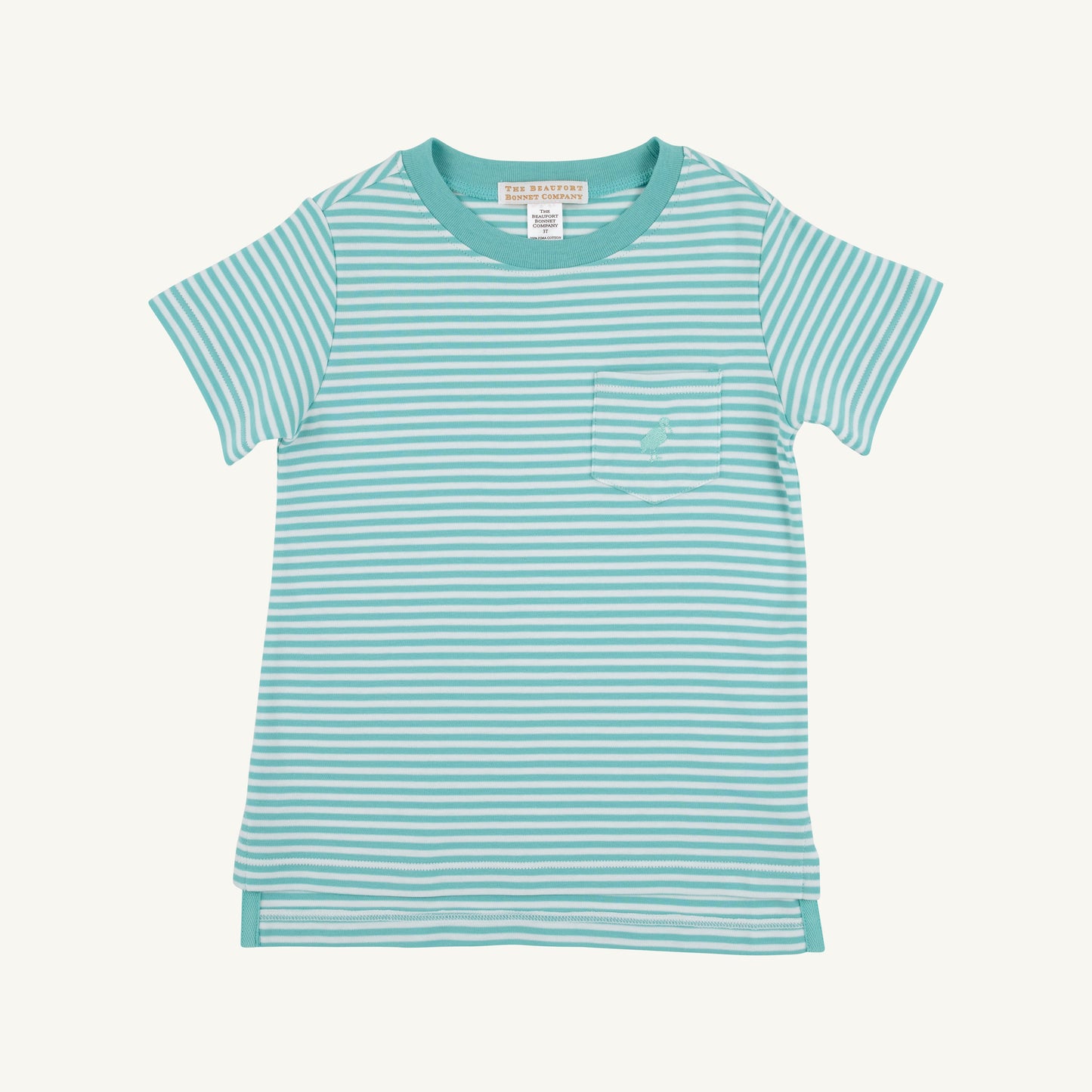 Beaufort Bonnet Carter Crewneck - Turks Teal Stripe & Turks Teal Stork