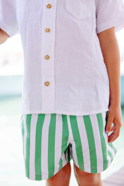 Beaufort Bonnet Short Sleeve Dean's List Dress Shirt (Linen) - Worth Avenue