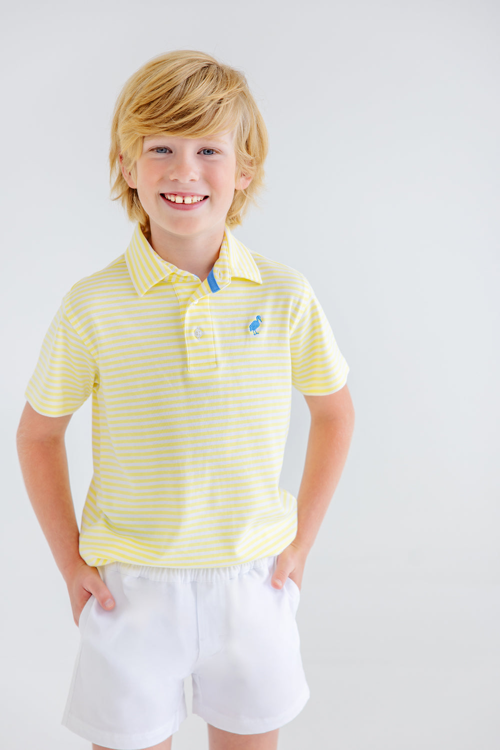 Beaufort Bonnet Prim & Proper Polo & Onesie - Lake Worth Yellow Stripe