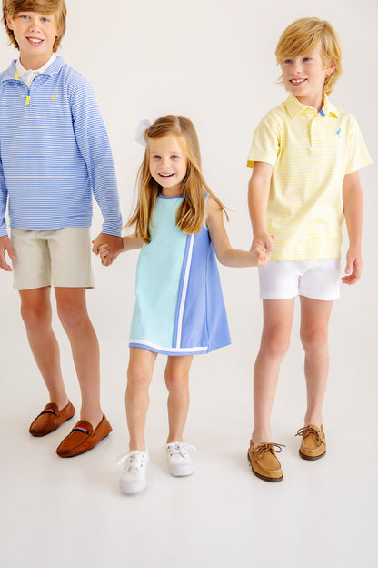 Beaufort Bonnet Prim & Proper Polo & Onesie - Lake Worth Yellow Stripe