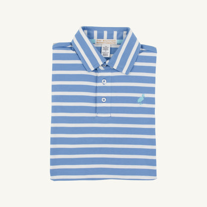 Beaufort Bonnet Prim & Proper Polo & Onesie - Barbados Blue Stripe