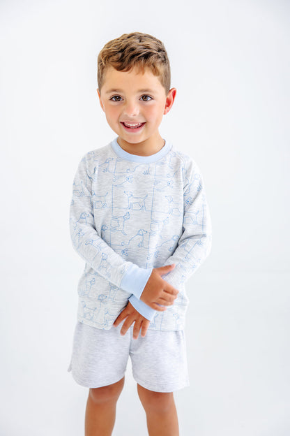 Beaufort Bonnet Cassidy Comfy Crewneck - Puppy Puzzle & Beale Street Blue