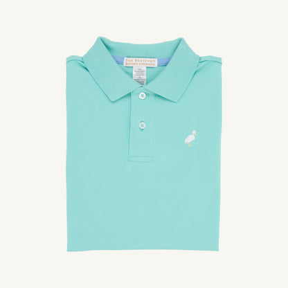 Beaufort Bonnet Prim & Proper Polo & Onesie - Turks Teal & Multicolor Stork
