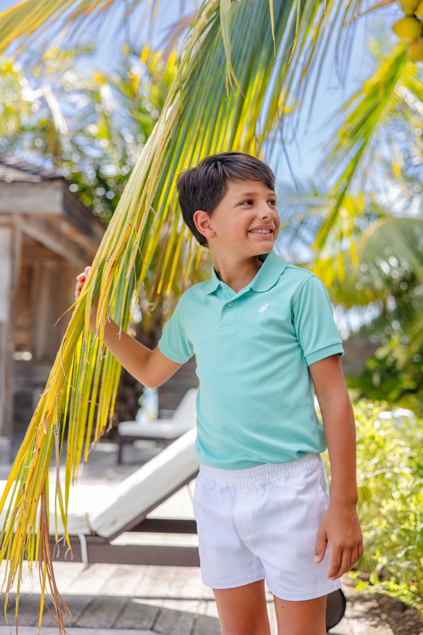 Beaufort Bonnet Prim & Proper Polo & Onesie - Turks Teal & Multicolor Stork