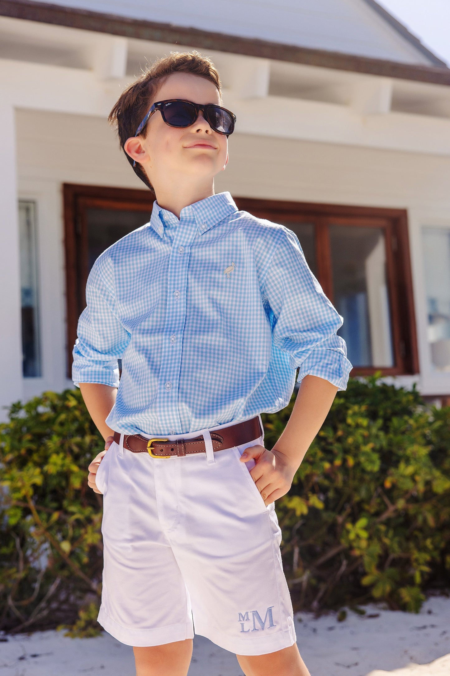 Beaufort Bonnet Charlie's Chinos - Worth Avenue White with Multicolor Stork