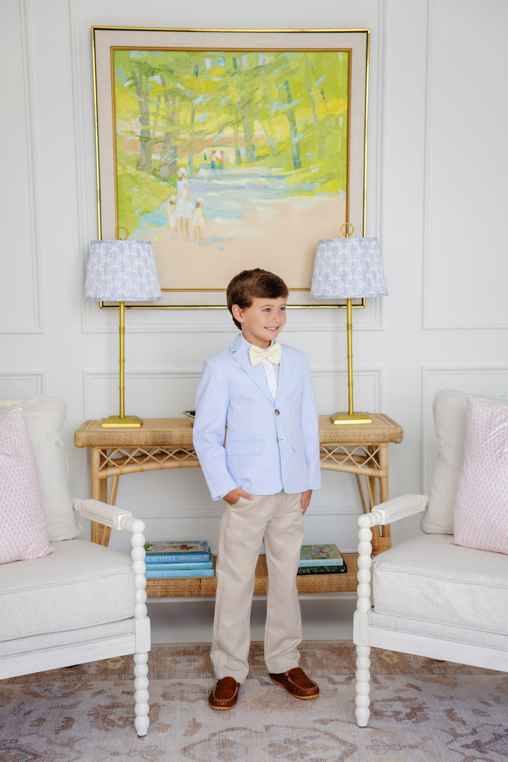 Beaufort Bonnet Prep School Pants - Keeneland Khaki & Nantucket Navy Stork
