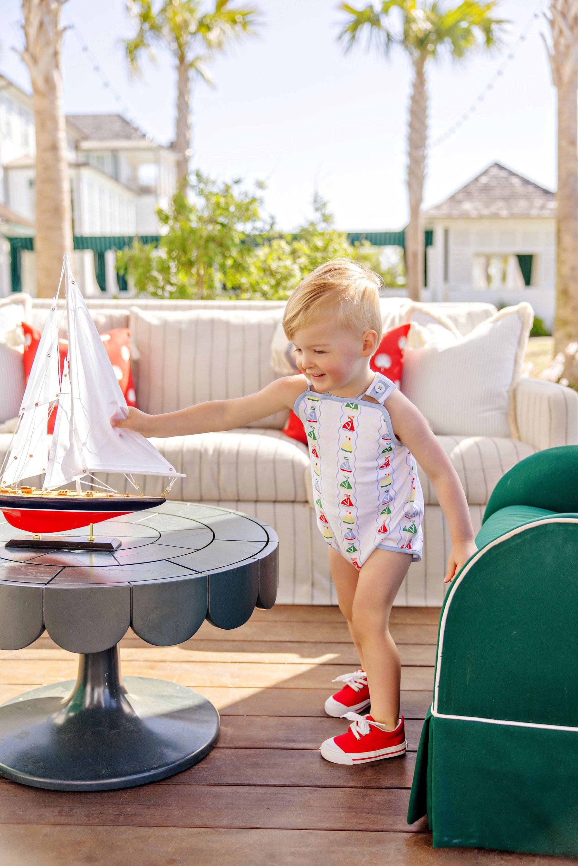 Beaufort Bonnet Skipper Sunsuit - Set Sail & Beale Street Blue
