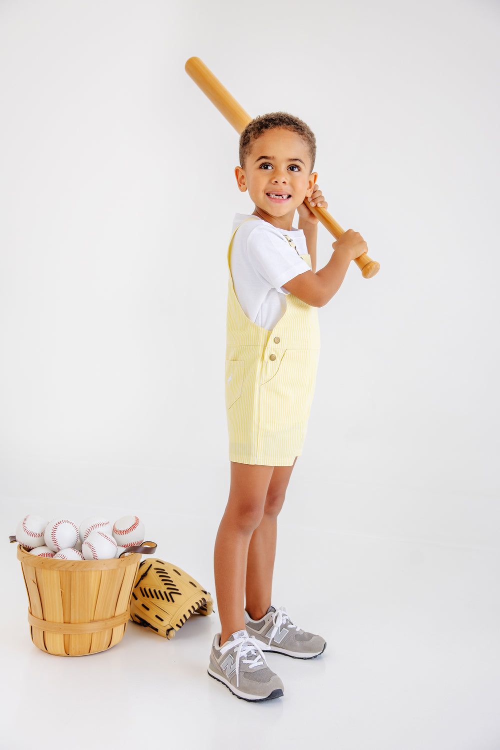 Beaufort Bonnet Chapman Choo Choo Overalls - Lake Worth Yellow Stripe