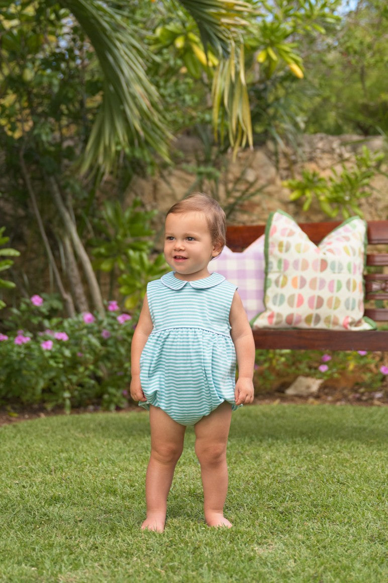 Beaufort Bonnet Sleeveless Bradford Bubble - Turks Teal Stripe
