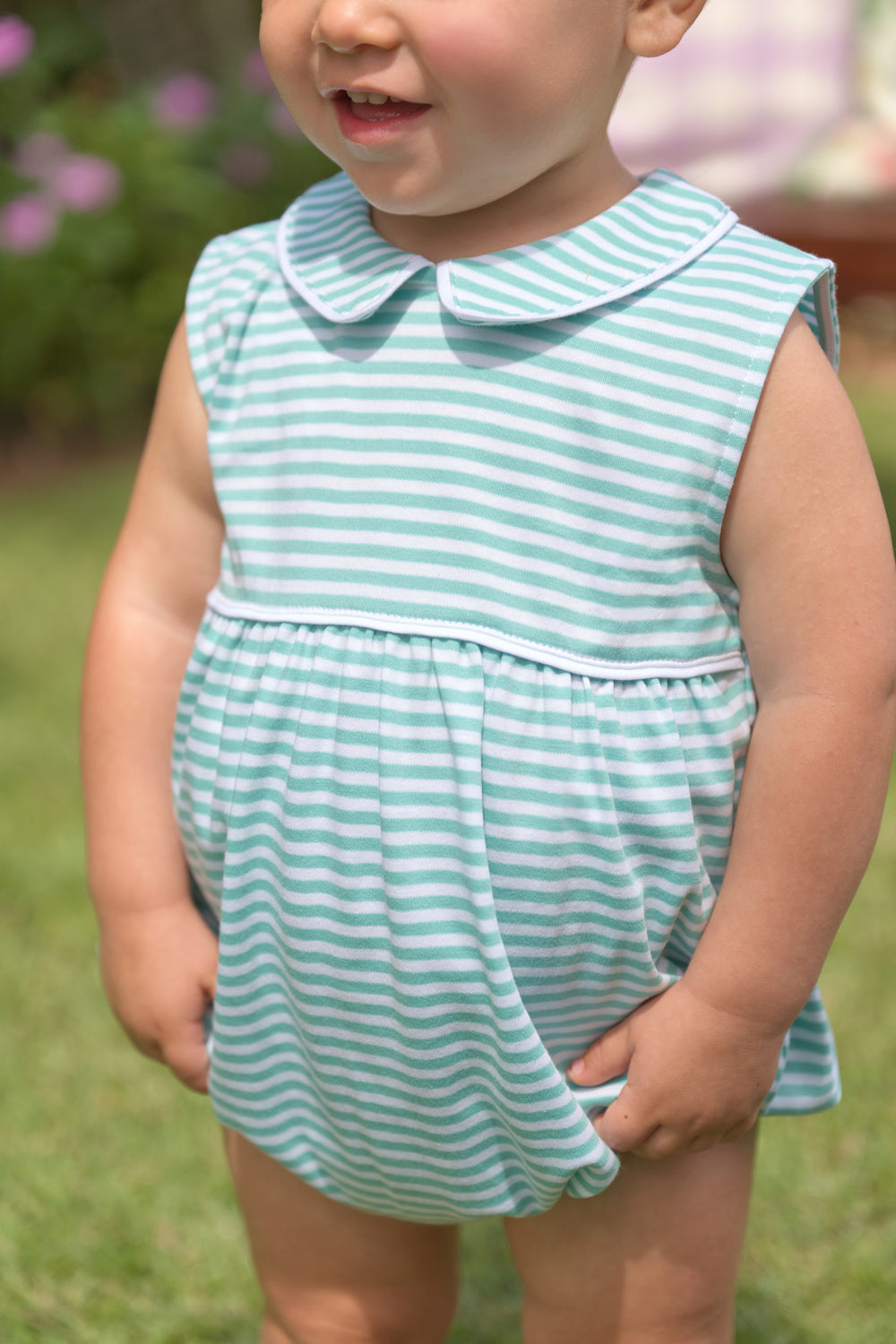 Beaufort Bonnet Sleeveless Bradford Bubble - Turks Teal Stripe